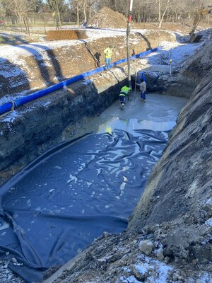 Záchytná jímka - betonáž dna