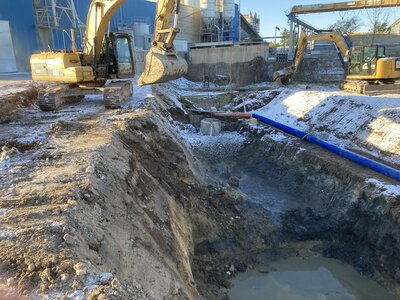 Záchytná jímka - výkop