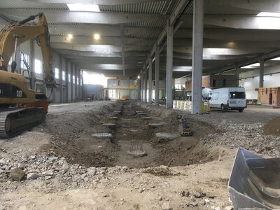 Železobetonový  monolit pro regálový zásobník