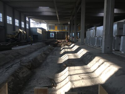 Železobetonový  monolit pro regálový zásobník