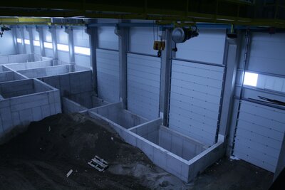 Železobetonové monolitycké pece a zásobníky na ocelový šrot