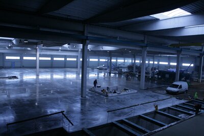 Železobetonové kryty  v hale