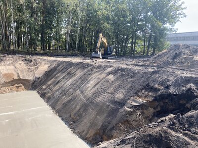 Jáma pro opěrnou zeď