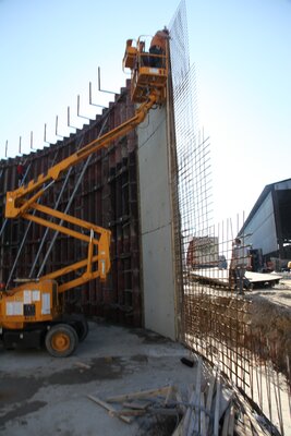 Bioplynová stanice - stěny z železobetonového monolitu